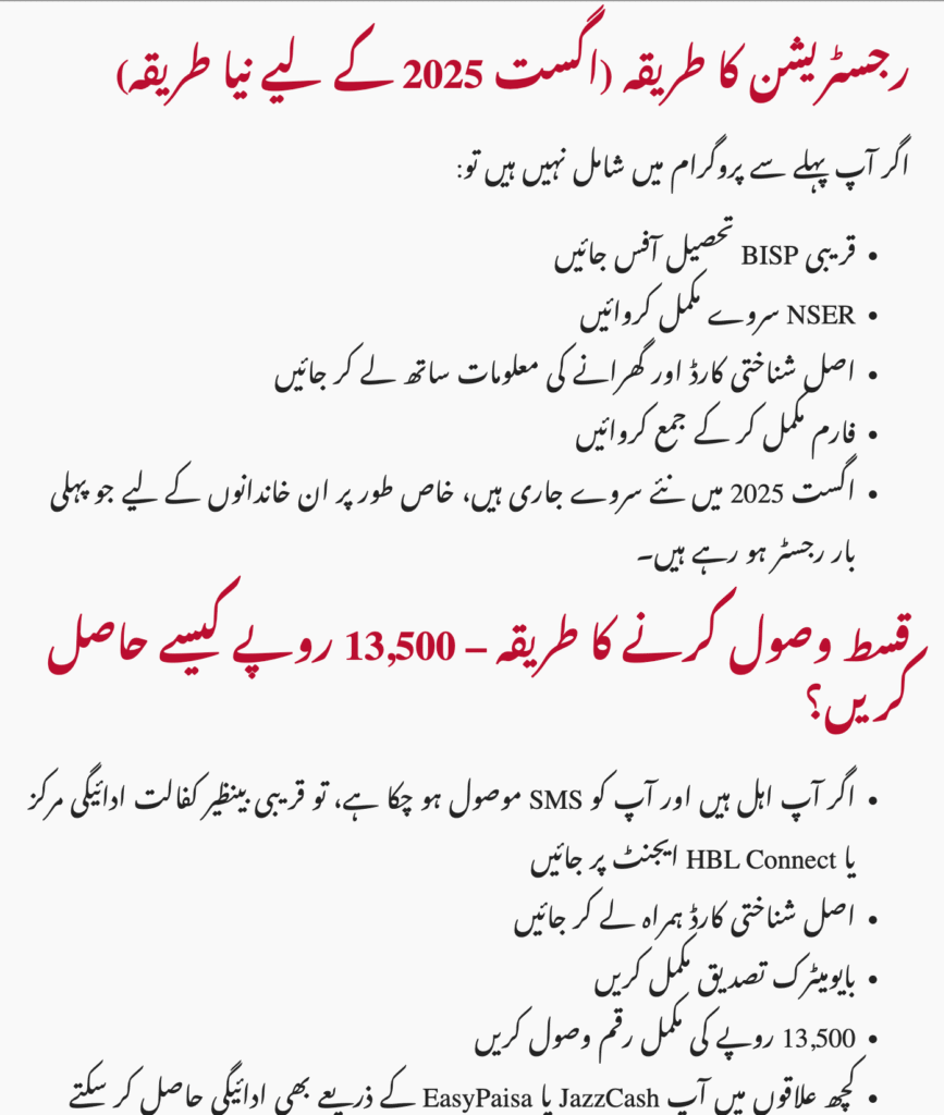 BISP August 2025 Payment Schedule by District