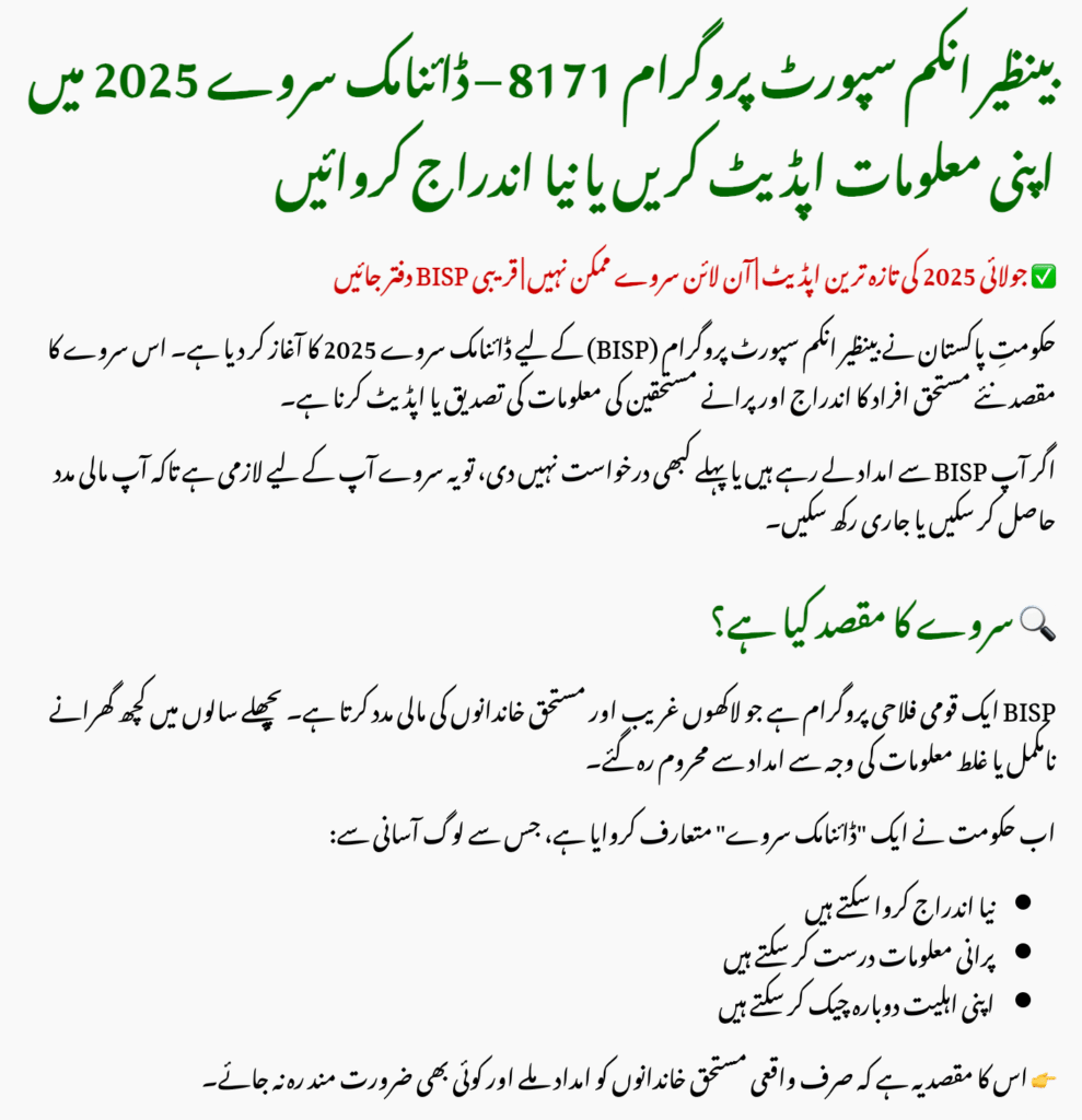 BISP 8171 Dynamic Survey 2025