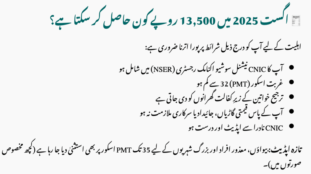 Who Can Get Rs.13,500 in August 2025?