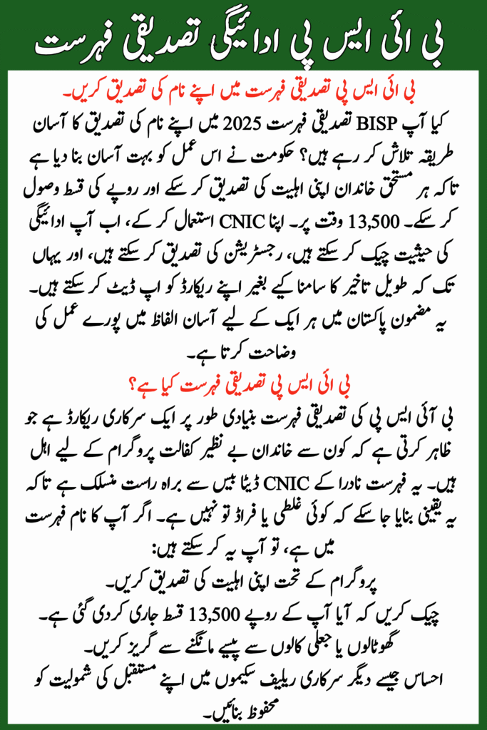 Verify Your Name in BISP Verification List