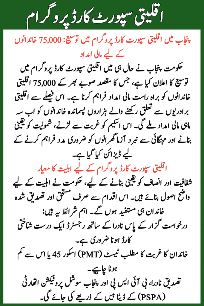 Minority Support Card Program